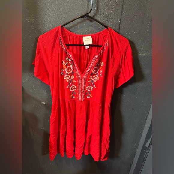 Knox Rose Red Embellished Short Sleeve Dress - Picture 1 of 5